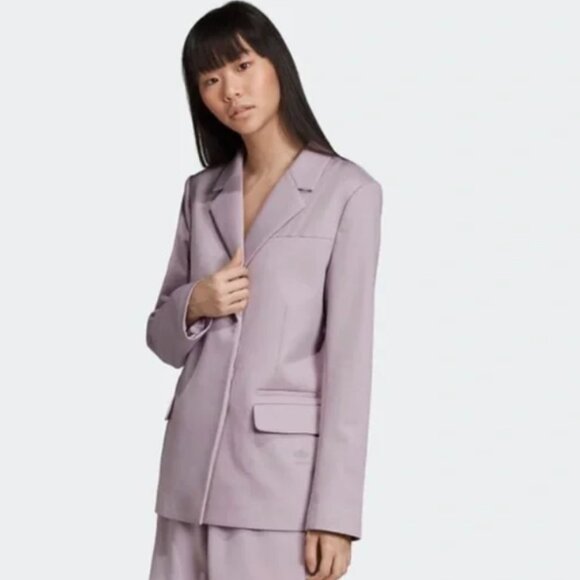 RARE ADIDAS X DANIELLE CATHARI DESIGNER LAVENDER PANT SUIT BLAZER SET L - Picture 2 of 10